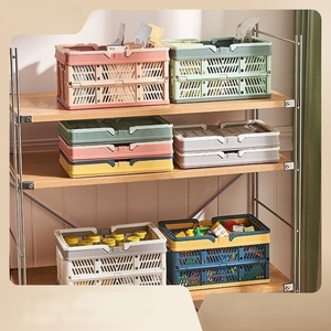 Venta al por mayor nuevo tipo de malla de plástico apilable cajas de almacenamiento de nido plegable organización caja de almacenamiento cesta apilable - Product Image 5