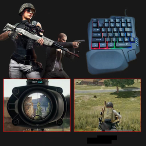 Ergonómico 35 teclas RGB USB Reposamuñecas de una sola mano Teclado retroiluminado luminoso para juegos y controlador de mouse para PC/computadora