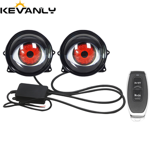 LED dinamik şeytan gözler işıklar 12-36V 6 modları araba ön far sis lambası uzaktan kumanda Lens gözler ışık projektör araba aksesuarları - Product Image 1