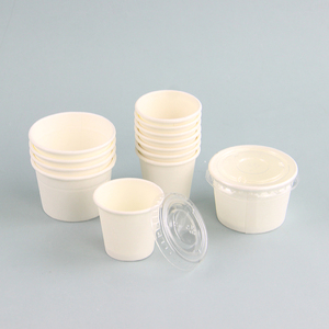 Compostable 1oz <strong>2</strong> oz <strong>4</strong> oz 4oz Disposable Paper Dipping PLA Sauce Container Paper <strong>Cup</strong> With Plastic Lid - Product Image 3