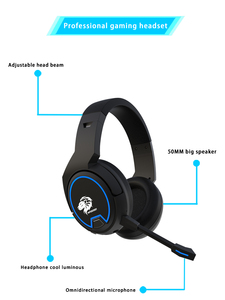 Fabrika bilgisayar Stereo oyun mikrofonlu kulaklıklar LED ışık kulaklık üzerinde kulak kablosuz kulaklık PC oyun için - Product Image 6