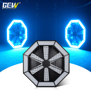 Gevv ไฟแบ็คดรอปฉากหลังติดล้อพัดลม3-in-1, พัดลม RGB ไฟ LED พื้นหลังติดผนังไฟหมุนได้พัดลมสำหรับดิสโก้คลับปาร์ตี้ - Product Image 1