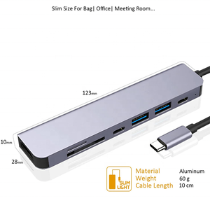 Adaptador <span class=keywords><strong>usb</strong></span> tipo <span class=keywords><strong>c</strong></span> 7 em 1 tipo <span class=keywords><strong>c</strong></span>, de alumínio, hub 7 em 1