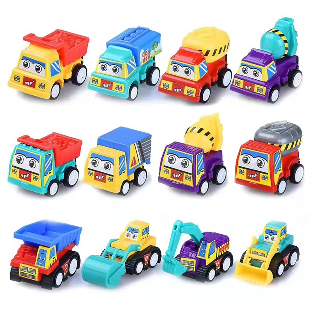 6 Stuks Mini Auto Model Pull Back Auto Speelgoed Mobiele Voertuig Brandweerwagen Taxi Model Kid Auto Boy Gift Diecasts Speelgoed Voor Kinderen