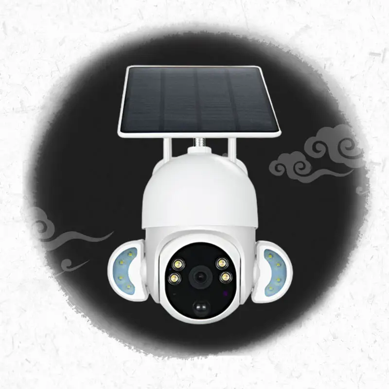 2-мегапиксельная умная камера прожектора на солнечных батареях с ночным видением/Аудио/облачным хранилищем