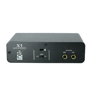 Tarjeta de sonido Usb profesional interfaz de Audio estudio de grabación 2 en 2 salidas con fuente de alimentación de 48V para cantar por ordenador