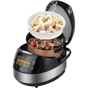 Fornello di riso elettrico con capacità di 5 litri con 15 programmi di cottura, controllo digitale, riscaldamento automatico, Multicooker in acciaio inossidabile - Product Image 1