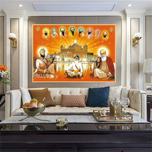 Phòng khách nhà decorten đạo Sikh Thạc sĩ vải in in tường nghệ thuật Tôn Giáo nghệ thuật Áp phích hình ảnh - Product Image 4