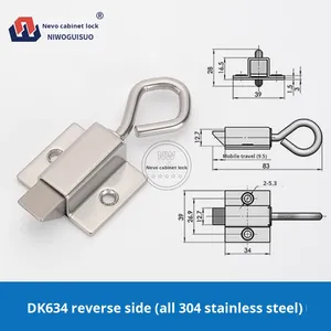 Serrure à loquet NIWO MX03, loquet industriel en alliage de zinc argenté, serrure de porte de cabinet industrielle, serrure à pression de carte DK634, grade 1, 75 mm - Product Image 6