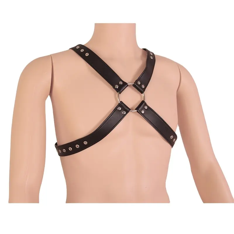حزام عبودية جسم مثلي الجنس قابل للتعديل BDSM حزام Fetish للرجال الكتف