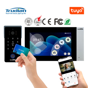 Trudian Villas Sistema DE SEGURIDAD Visión nocturna Reconocimiento facial 2 cables Tuya Video Timbre Intercomunicador Teléfono de video inteligente inalámbrico