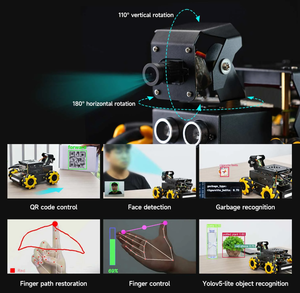 Ahududu Pi için Mecanum tekerlek ROS2 Humble ile Raspbot V2 AI görüş Robot araba 5 yönlü OpenCV Python programlama