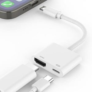 อะแดปเตอร์2025ไนล่อนถัก4K USB-C HDTV เข้ากันได้กับ iPhone 16/15 iPad Pro MacBook สำหรับ Galaxy S23พื้นผิวดิจิตอล AV ปลั๊ก Play La - Product Image 2