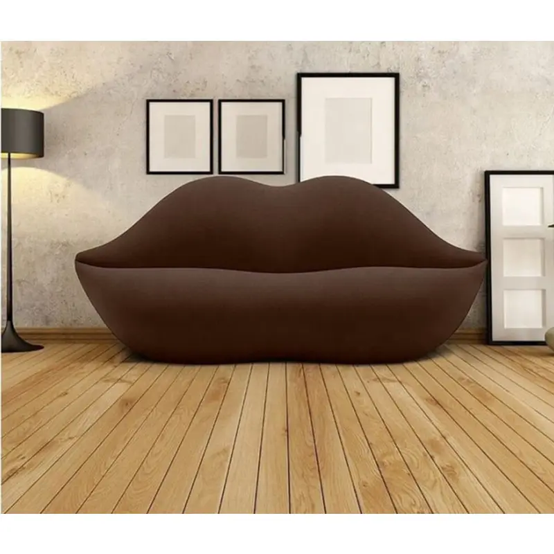 Vendita calda labbra rosse velluto soggiorno divano rosa rosso a forma di labbra divano divano a forma di bacio divano divano caffè Bar decorazione ZY-T001