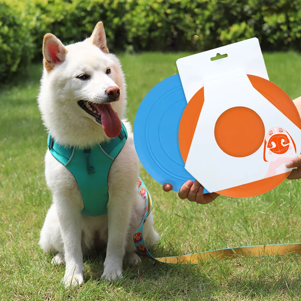 2024 neue Produktidee Hund Frisbee individuelles Logo hochfliegende aerodynamische Platte für Hunde Welpen leichtes schwimmendes Frisbee