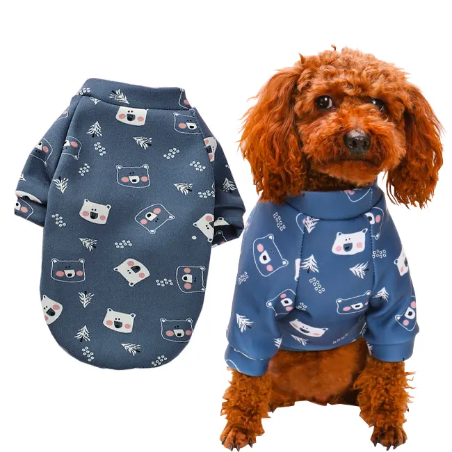 New Cartoon Impresso Pet Clothes Quente Two-legged Sweater Outono Inverno Cão E Gato Roupas Roupas Puppy Clothes