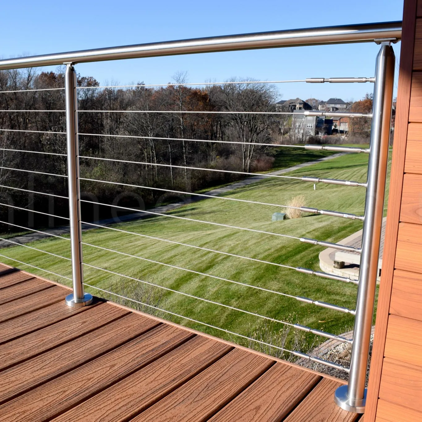 YL prezzo di fabbrica in acciaio inox 36 "42" indoor outdoor deck scale balcone balaustra tubo ringhiera cavo