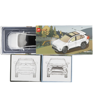 JKM 1/32 ölçekli 2020 arabalar Diecast Rav4 SUV Model araba oyuncak ışıkları ve ses ile - Product Image 2