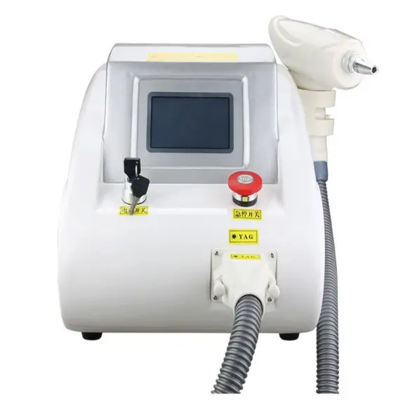 Draagbare Carbon Peel Zwarte Pop Q Switched Nd Yag Pico Laser Tattoo Remover Machines Met Rood Licht Stip