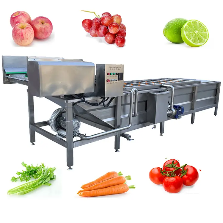 プロの野菜と果物の洗濯機バブルハッシュチリ洗濯機ロータリーフルーツ野菜洗濯機