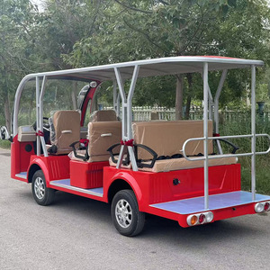 Light Green 11-14 Seats 4000W Electric Sightseeing Trolley Robust Quiet For Water Park & Scenic Spot Shuttle Service - Product Image 6