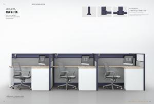 工作站现代专业办公桌，内置有线频道和电源管理无杂物设计 - Product Image 4