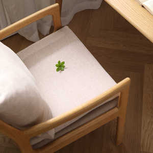 Sillón de madera de roble blanco sólido con cojín suave, silla de comedor de tamaño pequeño, juego de silla de escritorio de estudio y aprendizaje de madera Original - Product Image 4