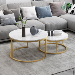 Contemporary Round Nesting Bent Black Gold Metal Side Glass Marble Stone Mdf Wood Coffee <strong>Table</strong> Nest of <strong>3</strong> <strong>Table</strong> <strong>Set</strong> Nesting <strong>Table</strong> - Product Image 3