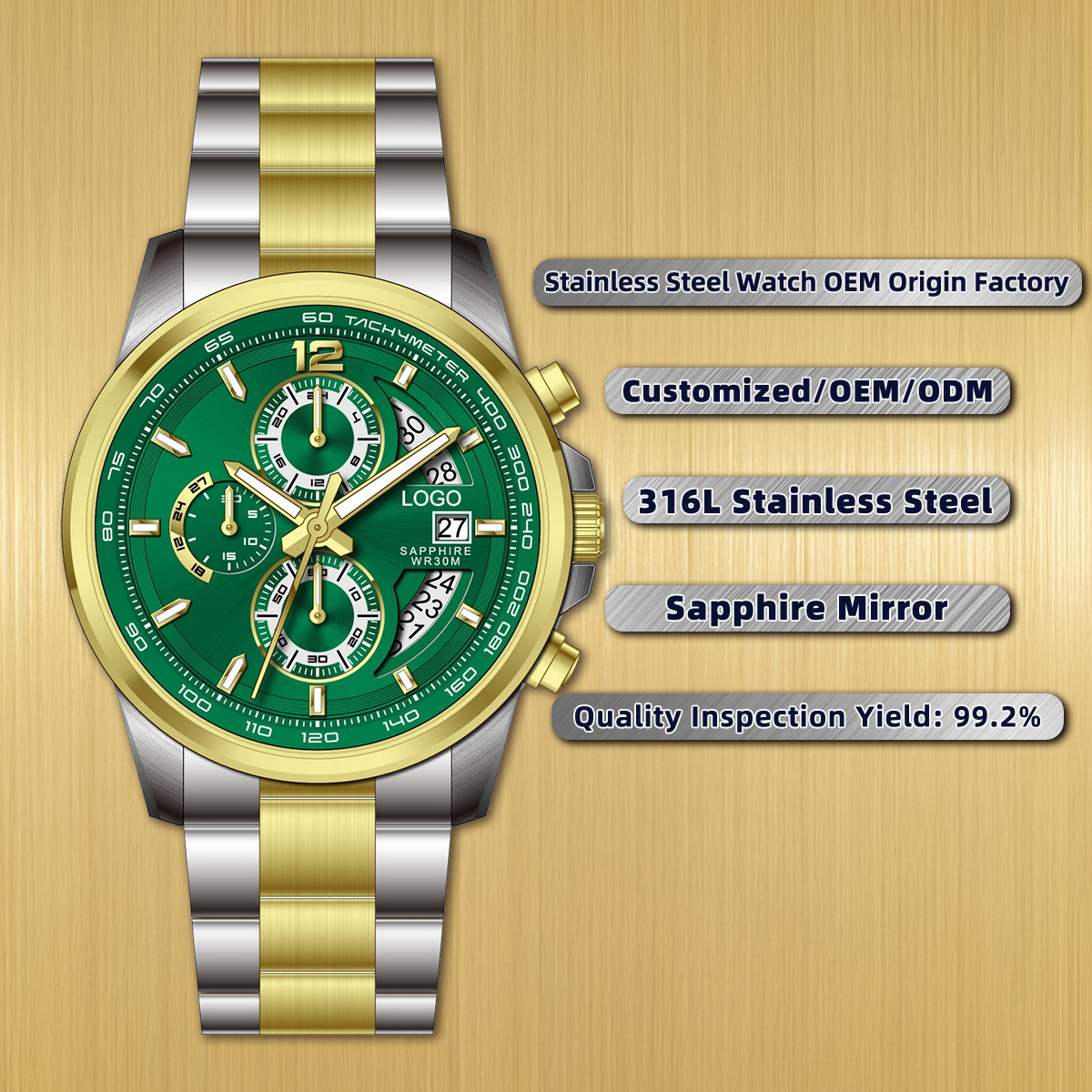 Silver/Gold/Green/Green/Green