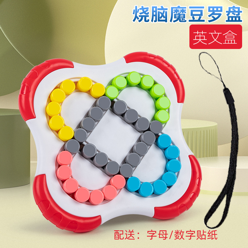 Five-color ball bearing compass, English box, red