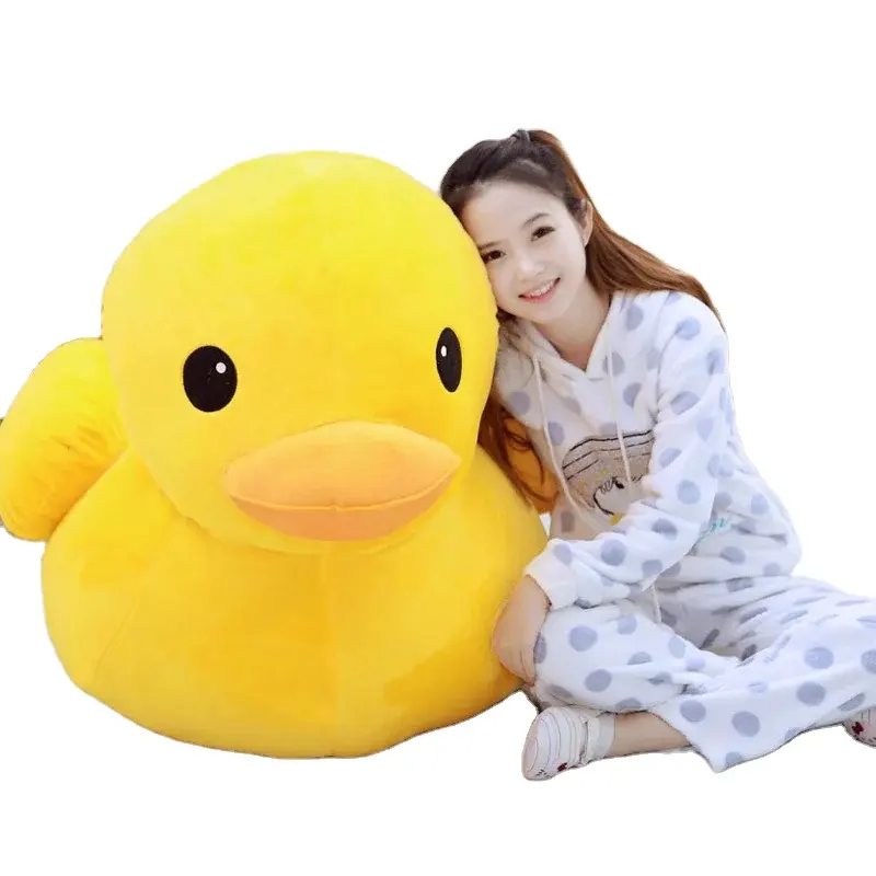 80CM Stuffed Animal Toys Duck Presentes criativos para crianças Free Cute Big Yellow Duck Plush Doll