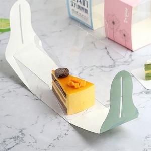 Bento üçgen kek kutuları özel baskılı gıda sınıfı karton Pet dilim kek kutuları ambalaj toplu - Product Image 5