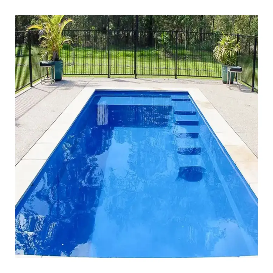 बिक्री के लिए पारिवारिक छोटे आकार का आउटडोर फाइबरग्लास स्विम स्पा पूल शैल पिसिन पिसीना जमीन के ऊपर इनग्राउंड स्विमिंग पूल