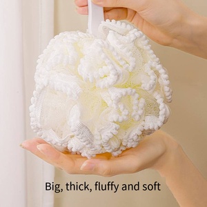 Kıllar ve lif kabağı ile duş vücut fırçası, cilt peeling banyo için kavisli uzun saplı geri yıkayıcı banyo sünger - Product Image 3
