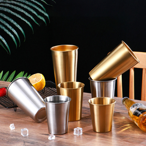 Kırılmaz Shatterproof içecek bardakları Metal içme bardakları piknik bardak paslanmaz çelik siyah Minimalist kamp fincan bira kupaları 12 Oz