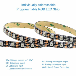 แถบ Led พิกเซล WS2813อัพเกรด WS2812B เป็นรายบุคคล RGB ที่มีความยืดหยุ่นสตริงโคมไฟ RGB คู่สายสัญญาณแสง - Product Image 5