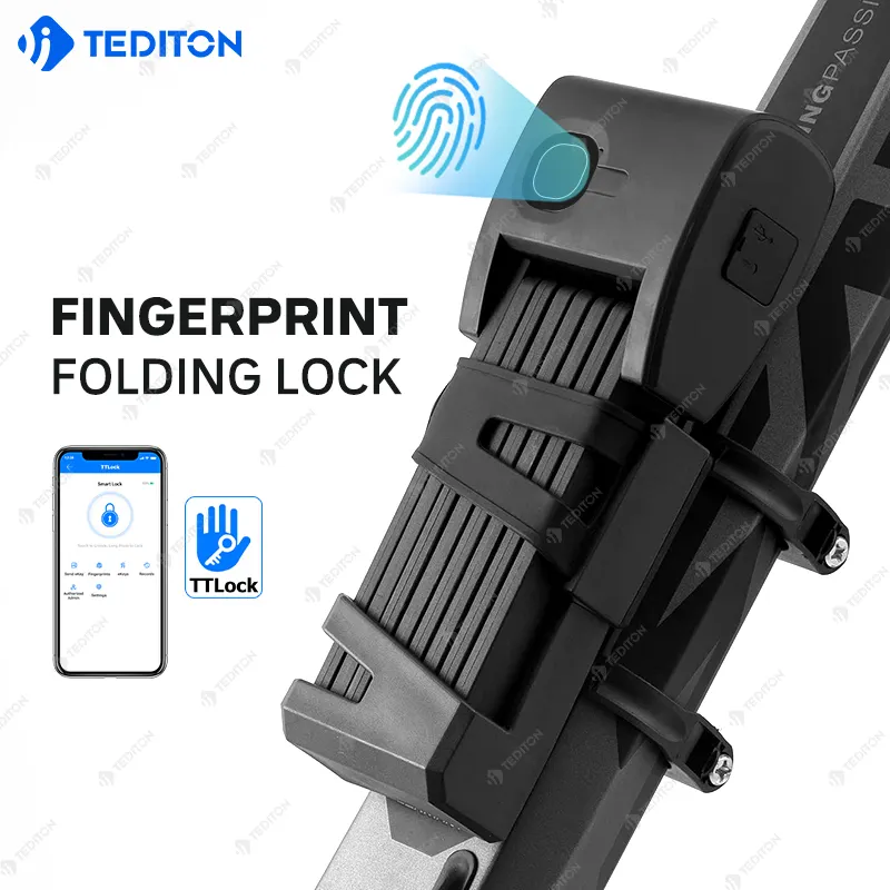 Ttlock app fingerprint lock riding equipment combination cable bicycle lock bicycle u lock for motorcycle electric bicycle