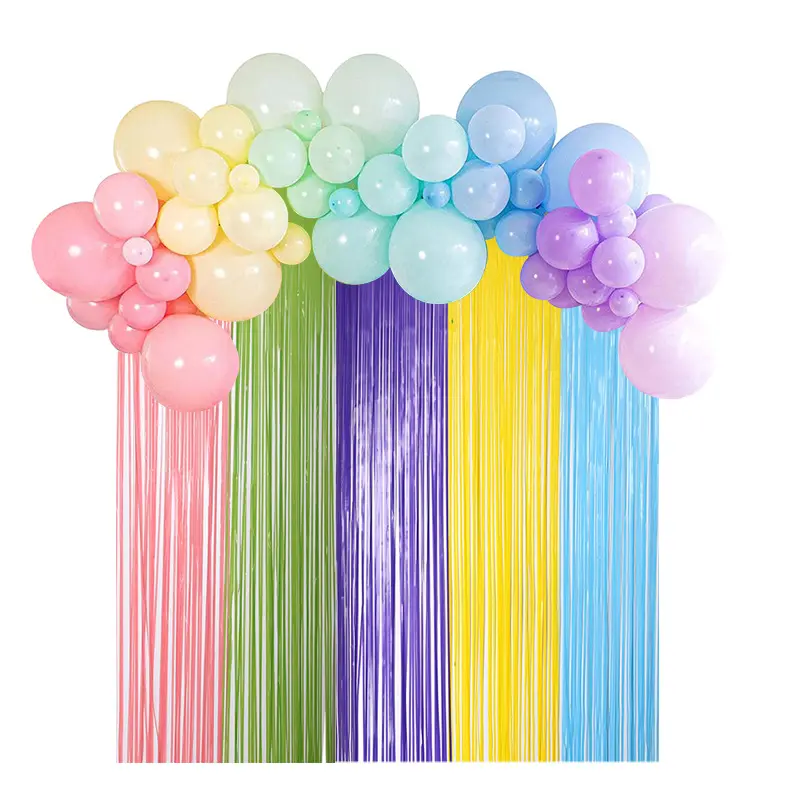 Cortinas de flecos de aluminio para fiesta de cumpleaños, telón de fondo de fiesta, boda, casa, foto, vestido, globo