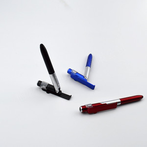 多功能4合1折叠光笔手机支架发光二极管光电容圆珠笔 - Product Image 4