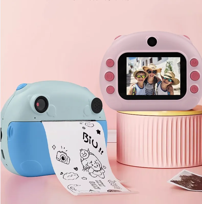 Câmera Instantânea Impressão Presente para Meninas Meninos 3-12 Anos de Idade Selfie Câmera de Vídeo Câmera de Impressão Instantânea Digital Infantil