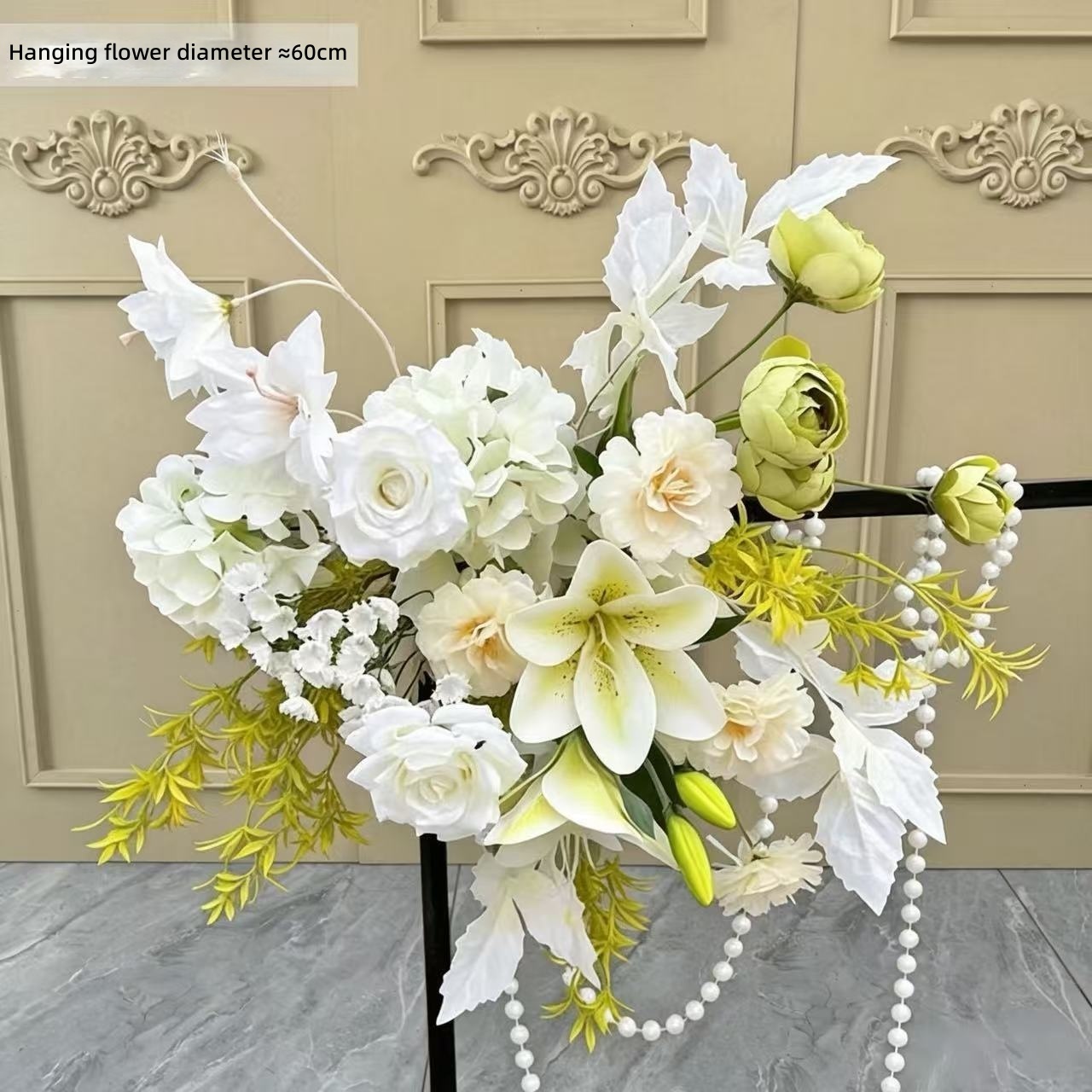 White green lily welcome hanging flowers