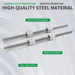 Carril de guía lineal SBR10 y 4x, bloque de rodamiento de carro cuadrado, kit de riel de guía lineal de aleación de aluminio CNC, máquina automática, 2 uds. - Product Image 3
