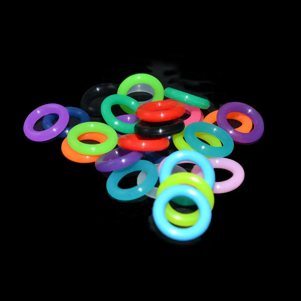 Viele bunte O-Ringe Im Dunkeln leuchtende O-Ringe aus Silikon kautschuk für Armband