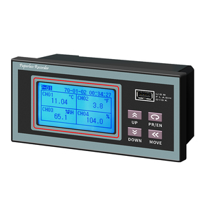 Mini grabador de datos de temperatura, pantalla LCD MODBUS-RTU rs232 rs485 multiuso industrial, 16 canales, azul, sin papel