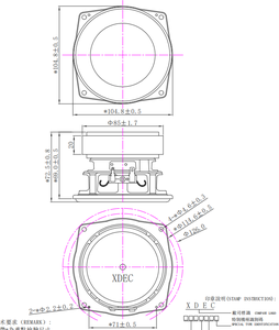 4 inch 105mm 4ohm 40W loa siêu trầm với nam châm Ferrite loa <span class=keywords><strong>woofer</strong></span> - Product Image 2