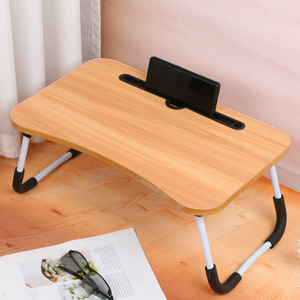 Modern Portable Wooden Study <strong>Table</strong> <strong>for</strong> Office Use Foldable and Adjustable <strong>Lap</strong> Bed Desk with Cup Holder and Pad <strong>Computer</strong> Desks - Product Image 2
