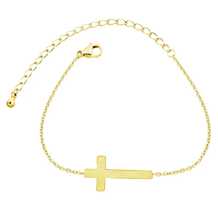 Nuovi Monili D'avanguardia di Loftily Dei Monili 304 in acciaio inox Christian minimalista braccialetti trasversali per le donne gioielli