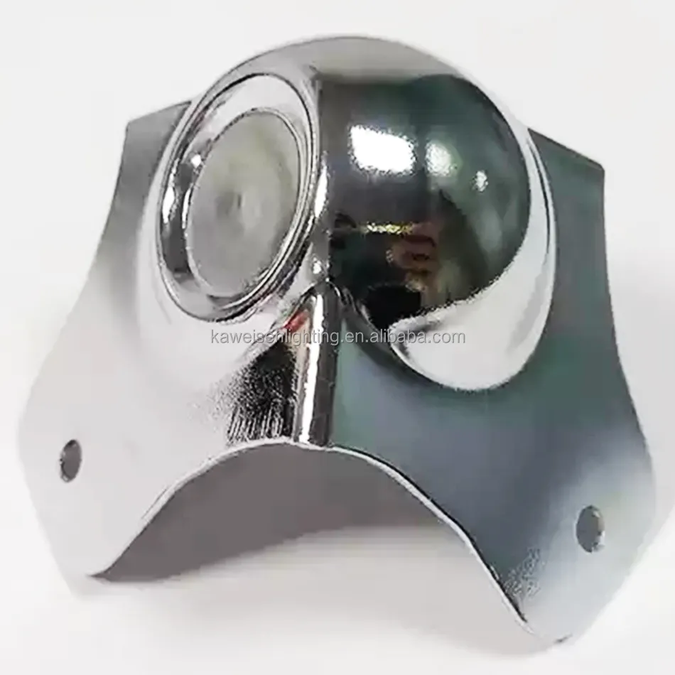 Corredor de metal de esfera, acabamento cromado empilhamento caixa de metal esfera de canto envoltório para estrada caso de rack protetor de canto