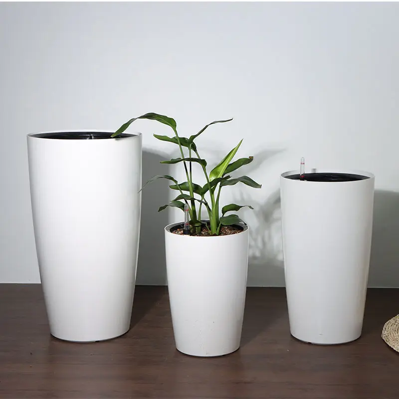 WY vasi da fiori all'ingrosso ben progettati fioriere autoirriganti in plastica grandi all'aperto per la decorazione domestica