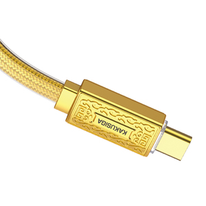 KAKUSIGA&amp;JOKADE Chinese <strong>Tradition</strong> Style PD100W Usb Data <strong>Cable</strong> Fast Charging <strong>Cable</strong> Gold&amp;Sliver Embossing Process Metal 3D Texture - Product Image 5